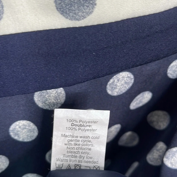 J.CREW Polka Dot Sleeveless Drop Waist Dress Navy Cream Tier Preppy Tennis 4 - Picture 7 of 9